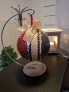 Bombka zdobiona cekinami handmade niepowtarzalna