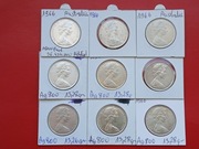 Australia 50 centów 1966 - zestaw 9 sztuk SREBRO