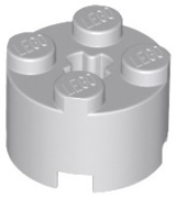 LEGO 8 x 3941 klocek okrągły walec 2x2x1 - szary jasny