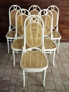 PRL- FMG -THONET - 6 SZT. KRZESŁA GIĘTE Z RAFIĄ - WZÓR NR.17