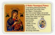 Obrazek z modlitwą do MB Nieustającej Pomocy + Medalik w laminacie