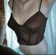 Markowy top gorset wieczorowy czarny na ramiączkach r XS