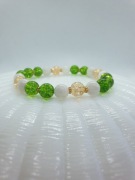 Bransoletka Kamień Księżycowy ,Peridot , Kryształ Górski