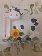 Ceramiczny termometr ścienny Krowa