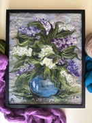 Ręcznie wykonany obraz z wełny czesankowej. BZY.