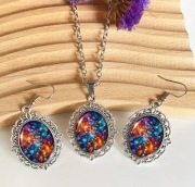 Zestaw biżuterii w kolorze srebrnym Vintage Nowe