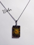 Naszyjnik prawdziwy kwiat nagietek żywica PREZENT