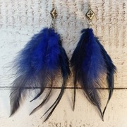 Kolczyki pióra naturalne, hand made boho