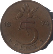 JAGODA - 5 cent z 1974 roku Holandia - OBEJRZYJ MOJĄ OFERTĘ