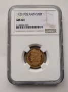 20 złotych 1925 Chrobry NGC MS64