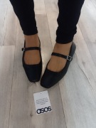 (41) ASOS/ Czarne baleriny z zapięciem z Londynu, NOWE 