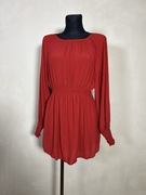 Czerwona bluzka H&M Mama M wiskoza świąteczna elegancka ciążowa