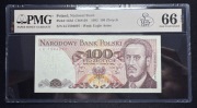 Banknot Polska Mały PRL 100 złotych 1982 r. Seria LC LUCOW Stan PMG 66 EPQ