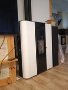 Piec,piecyk, kominek, na pelet pellet slim Diletta 10,5  hermetyczny biały 