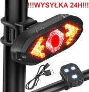 Lampka rowerowa tylna LED z kierunkowskazami i pilotem