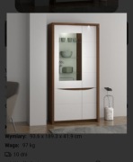 Witryna 90 cm z oświetleniem SAINT TROPEZ- Dąb Sangallo/ Biały Połysk