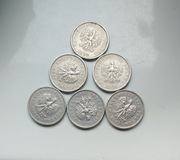 Moneta zestaw 1 zloty 6 szt data od 1990 do 1995 rok 