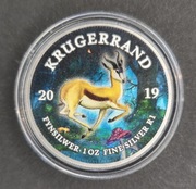 Krugerrand silver coin 1 oz color 2019