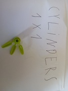 Cylinder 1x1 zielony liście