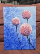 Dmuchawce w herbacianym różu płótno obraz akryl