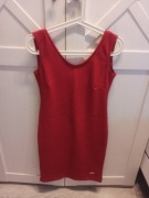 Czerwona sukienka midi na wesele rozm. M