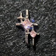 Ozdoby 3d, biżuteria z cyrkoniami, charms - star, gwiazda, 1szt.