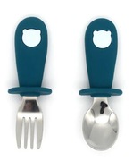 Sztućce do nauki samodzielnego jedzenia dla niemowląt niebieski komplet !!!