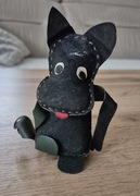 Zabawka stara maskotka PRL figurka skórzana pies piesek vintage 