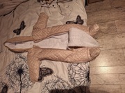 Beżowy KOMBINEZON pikowany r 68 na misiu futerku