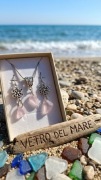 VETRO DEL MARE biżuteria ze szkła morskiego w kolorze pudrowy róż 
