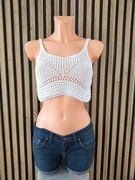 biały ażurowy top * 34 XS