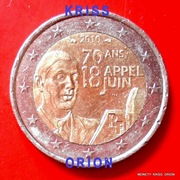 2 Euro 2015 - Francja - 70 lat Apelu Gen.de Gaulle'a