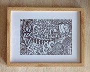 Obraz markerem "Nieład artystyczny 1" sygnowany w oprawie 30x40cm  (P)