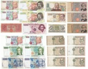 Włochy 24 banknoty 1944 - 1994 w tym 2 x 100000 lirów