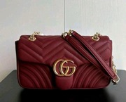 Torebka Gucci Marmont burgundy small bordowa skóra naturalna 