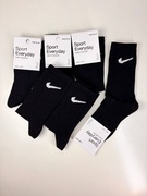 Nike Skarpety Dziecięce 32-35(6 par) Dri-Fit Wysokie Długie Czarne 