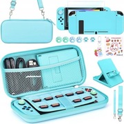 Niebieskie etui do konsoli Nintendo Switch z akcesoriami 