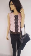 Nowy top bluzka z koronką Miss Selfridge pink 38 M