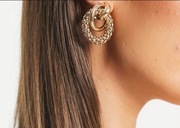 ASOS Design – Teksturowane kolczyki w kształcie kołatek w kolorze złota