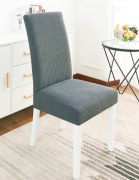 POKROWIEC NA KRZESŁO SZARY GRAFITOWY UNIWERSALNY MIĘKKI POKROWCE NA KRZESŁA