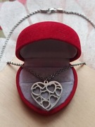 Piękny łańcuszek serce naszyjnik serduszko stal kolor srebrny cudo okazja