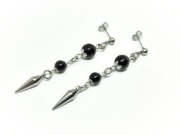 Czarne kolczyki wampirze z kolcem – gothic, dark, witchy, czarne rękdozieło