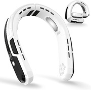 Wentylator na szyję Kukiwhy LED 6000mAh 3 biegi cichy składany biało-czarny