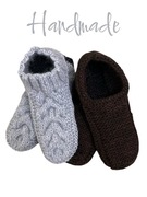 Unisex kapcie domowe Handmade robione na drutach