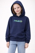 Bluza dziewczęca PINKO UP – r. M (140–152) granat z kapturem 