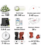 Maszyna do piłek tenisowych Professional Pusun PT9001 s Aplikacja Bluetooth