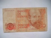 BANKNOT HISZPANIA  200 Peset  1980 r.