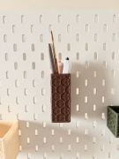 Brązowe Podwieszane Pudełko NOOK.LA do IKEA Skadis z Japońskim Wzorem