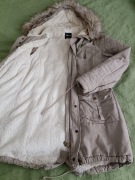 Kurtka beżowa parka zimowa New Yorker rozmiar L z kapturem