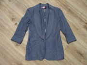 Moods of Norway żakiet niebieski rękawy 3/4 len i bawełna _ XS / S